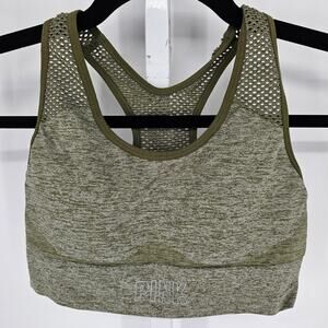 PINK by Victorias Secret Womens Sz S Sports Bra Racerback Olive Green